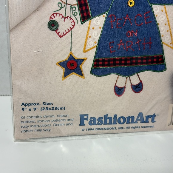 Dimensions Inc 1996 No-Sew Appliqués #80441 Holly Denim Angel Fashion Art NIP - Picture 3 of 7